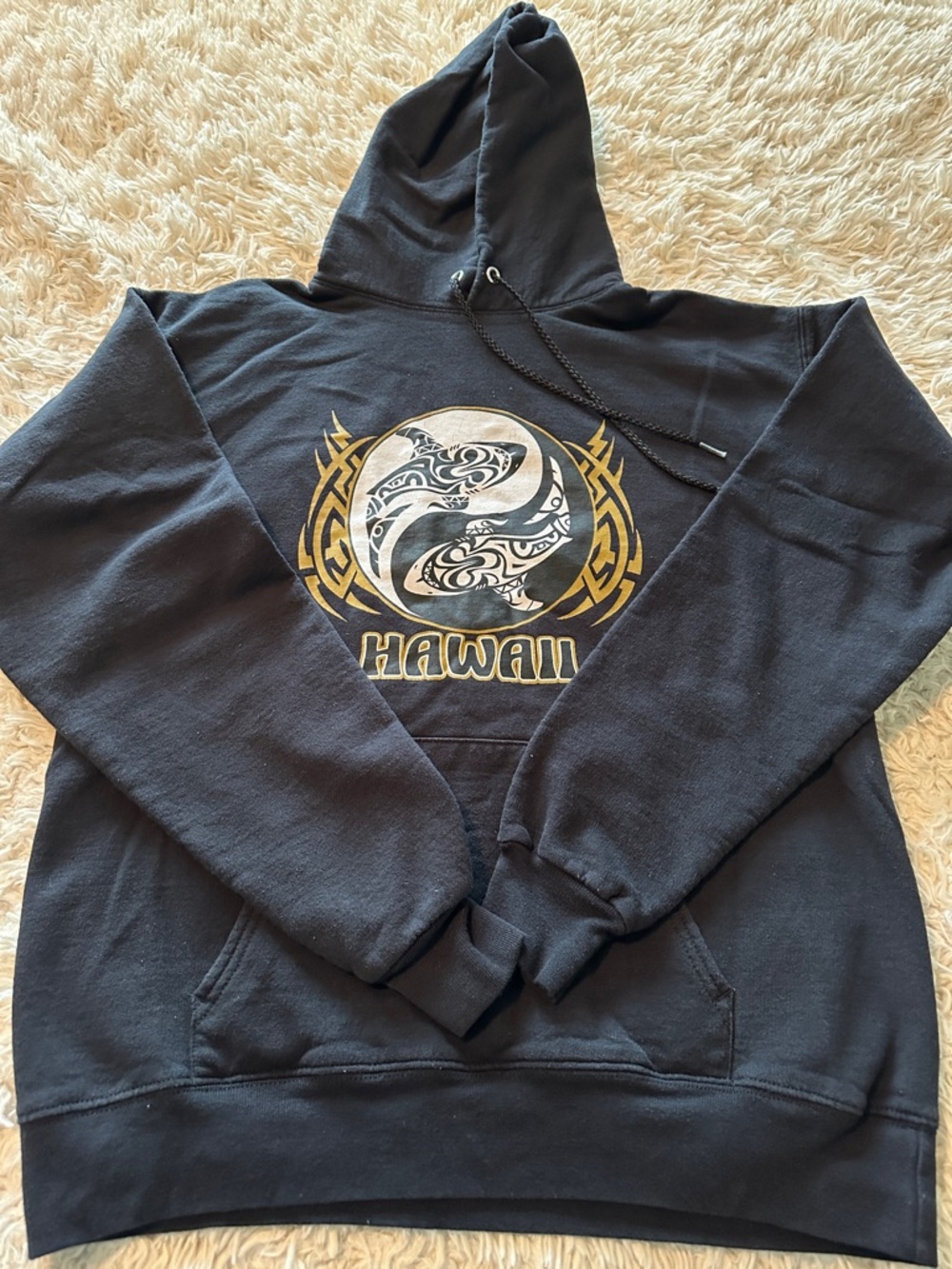 Black Hawaii Graphic Hoodie Sweatshirt - Unbranded